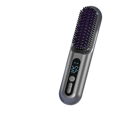 2-in-1 Cordless Hair Straightener Brush – Fast Heating, Portable & Rechargeable