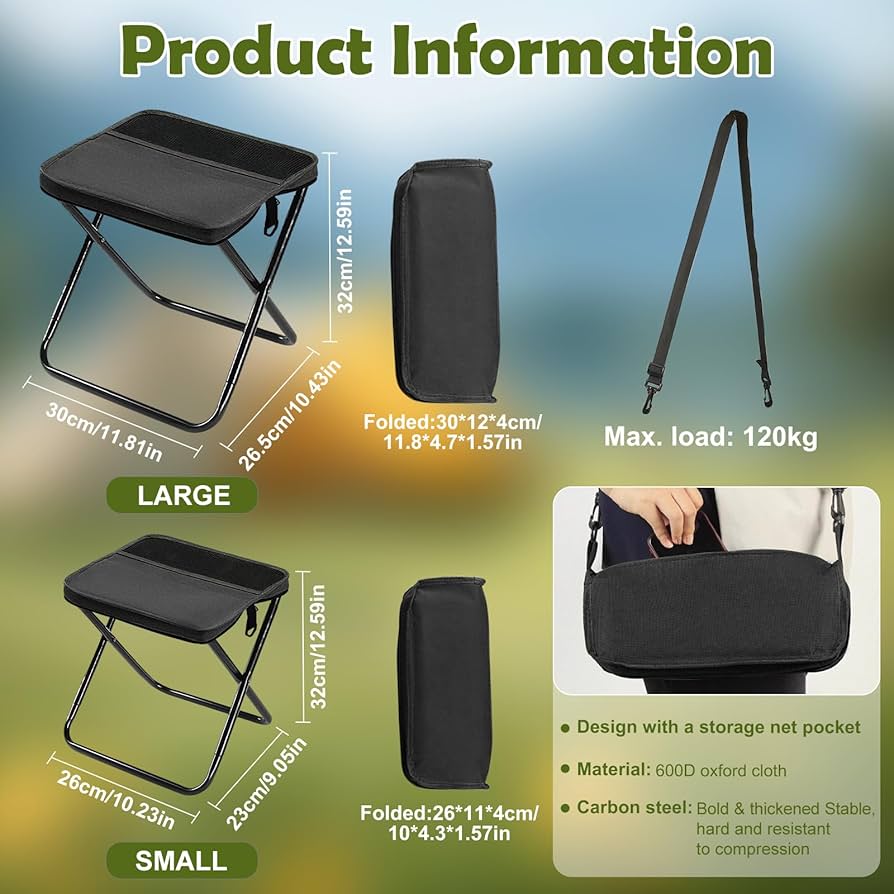 Top quality portable Folding Stool Folding Pocket Small Chair for Camping
