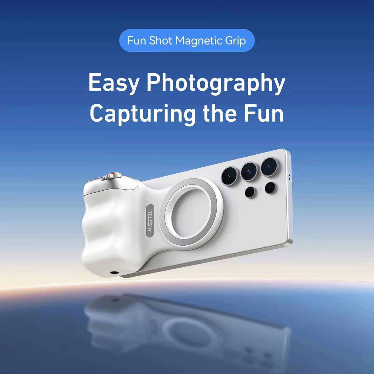 Fun Shot Magnetic Phone Camera DSLR Style Shutter Grip for Smart Phones & Android