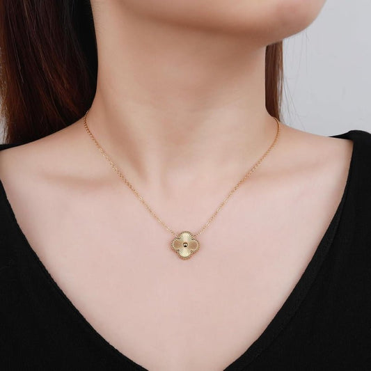 Four-Leaf Clover Gold Pendant Necklace