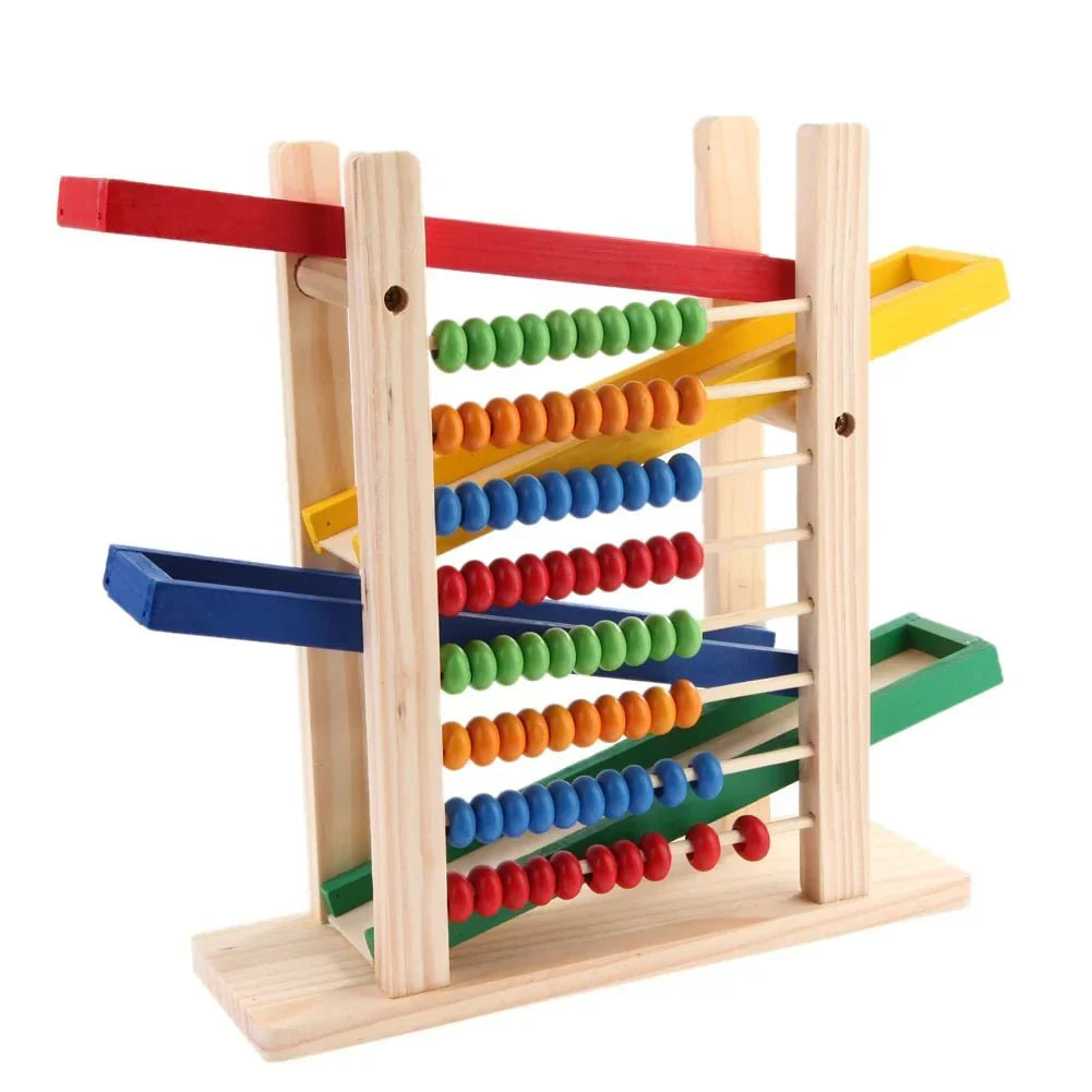 Wood Toy - Wooden Abacus & Car Slide Learning Toy Ⓢ